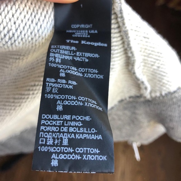 Kooples 100% Cotton Biker Cut Sweatshirt - Picture 6 of 6